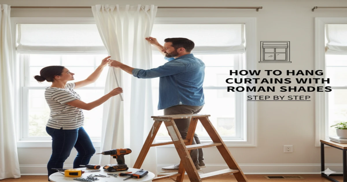 How To Hand Curtains With Roman Shades
